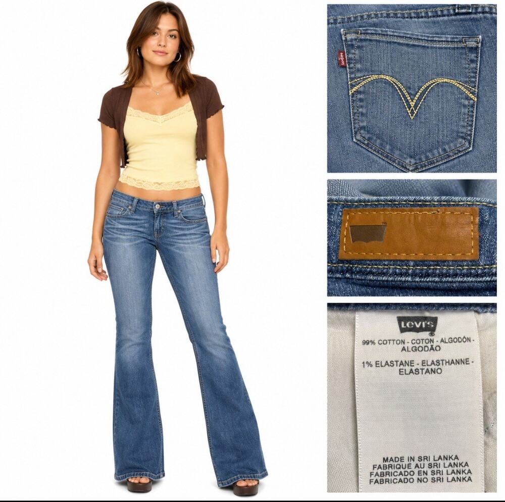 Y2K Indie Sleaze Levi's Bold Curve Bootcut Jeans Size 9 Medium Wash Indigo 2000s